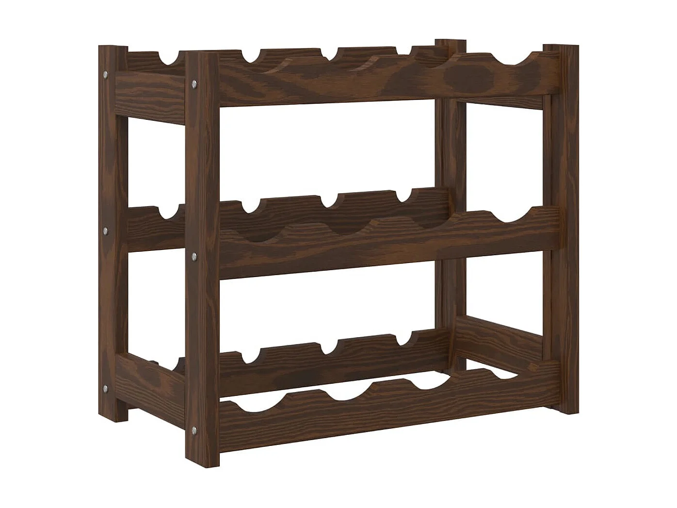 Casier à bouteilles pour 12 bouteilles marron bois pin solide FR585830