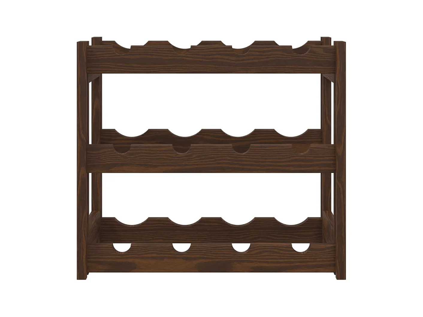 Casier à bouteilles pour 12 bouteilles marron bois pin solide FR585830