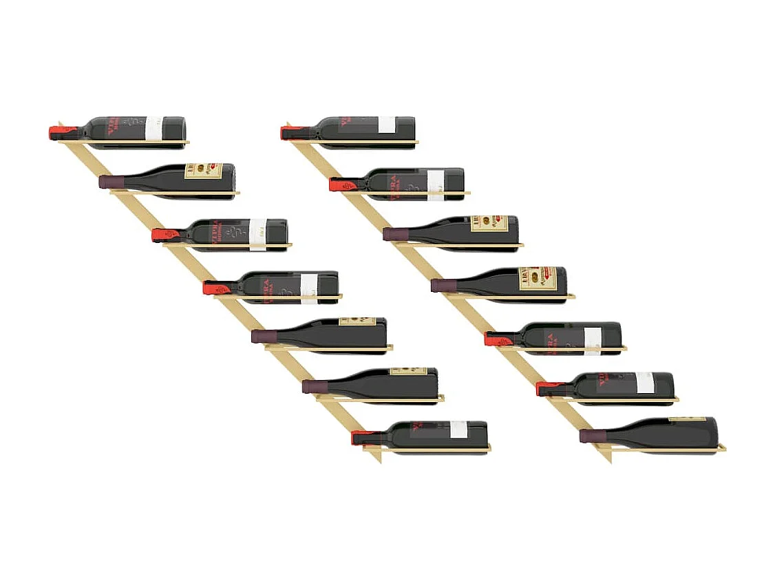 Casier à vin mural pour 7 bouteilles 2 pcs Doré Métal FR913898