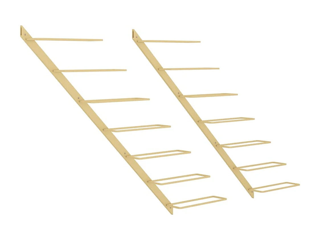 Casier à vin mural pour 7 bouteilles 2 pcs Doré Métal FR913898