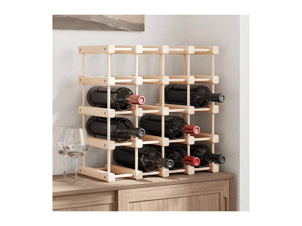 Casier à vin pour 20 bouteilles 46,5x23x46,5 cm pin massif FR983902