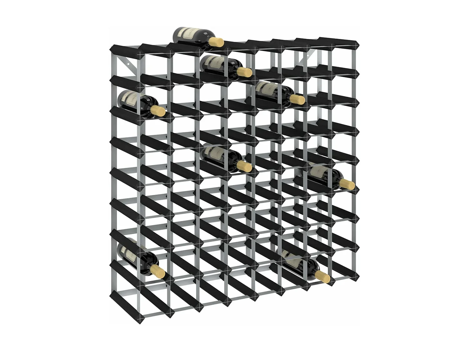 Botellero para 72 botellas madera maciza de pino negro ES133563