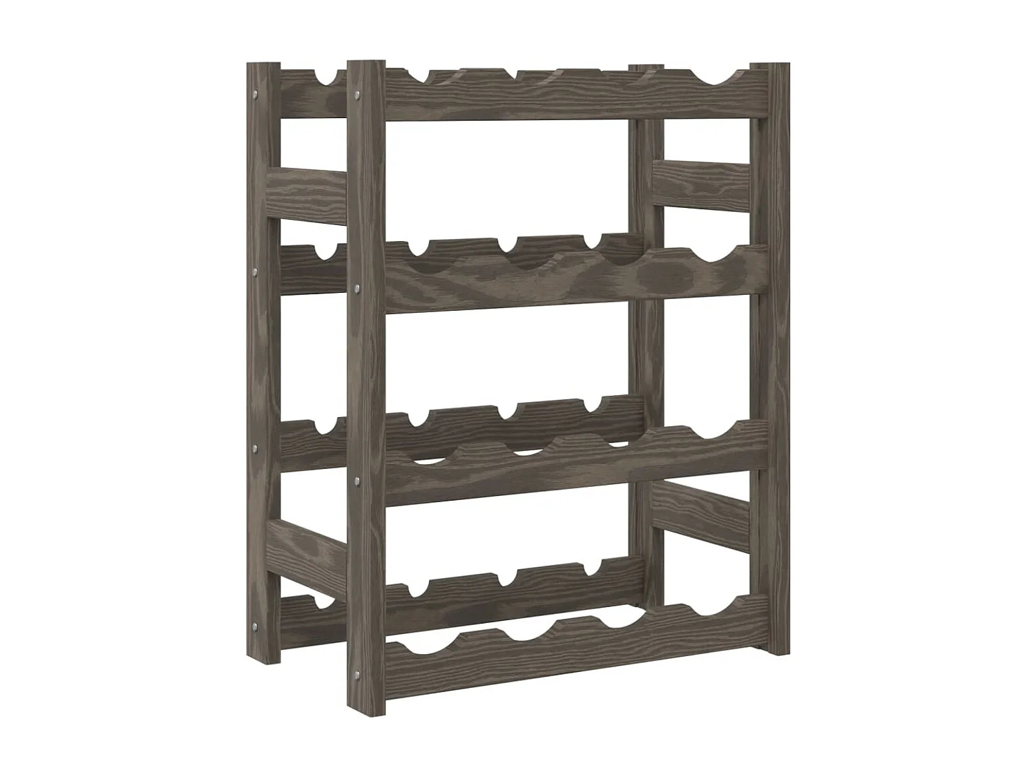 Casier à bouteilles pour 16 bouteilles gris bois pin solide FR256248