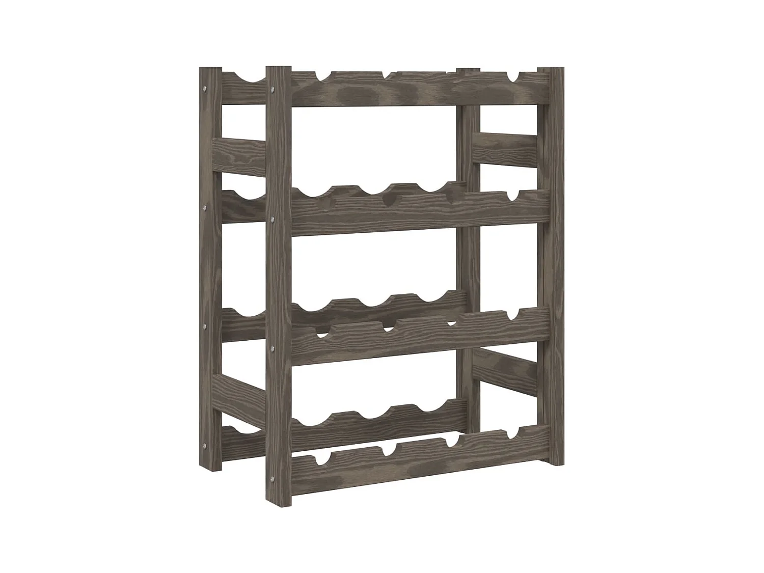 Casier à bouteilles pour 16 bouteilles gris bois pin solide FR256248