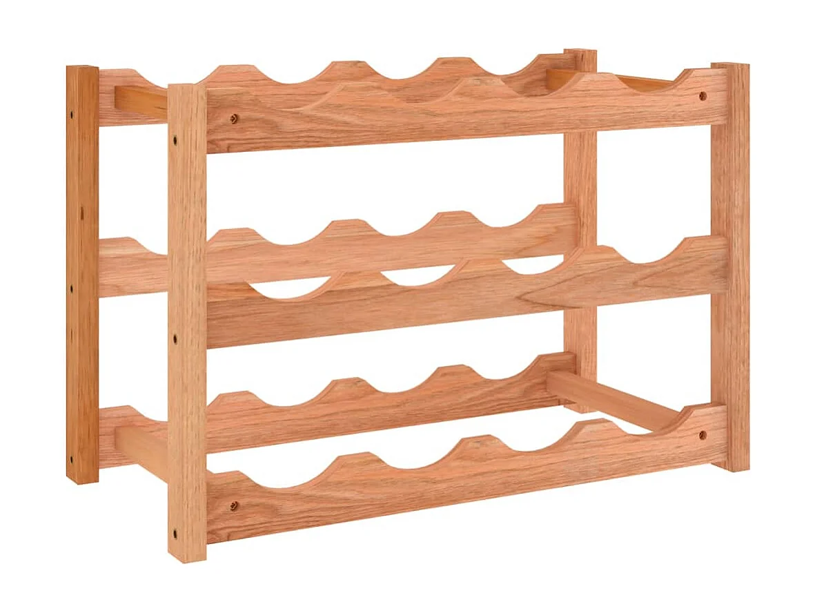 Casier à vin pour 12 bouteilles Bois massif de noyer FR421012