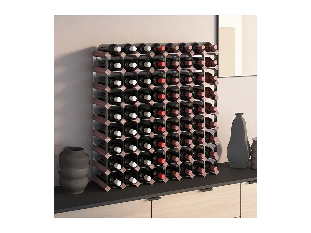Casier à bouteilles pour 72 bouteilles Marron Bois pin solide FR505608