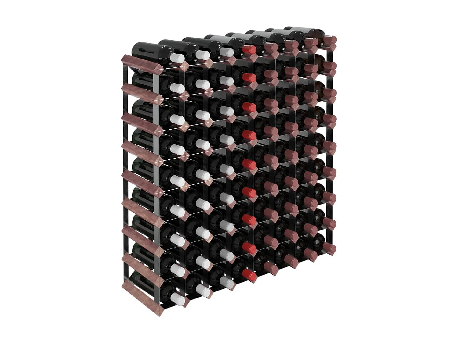 Garrafeira para 72 garrafas madeira de pinho maciça castanho PT184087