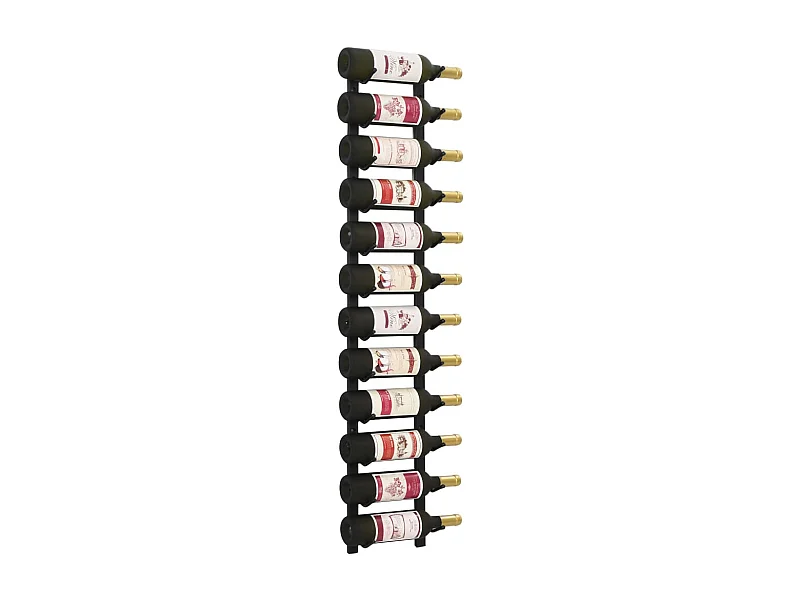 Botellero de pared para 12 botellas hierro negro ES669904