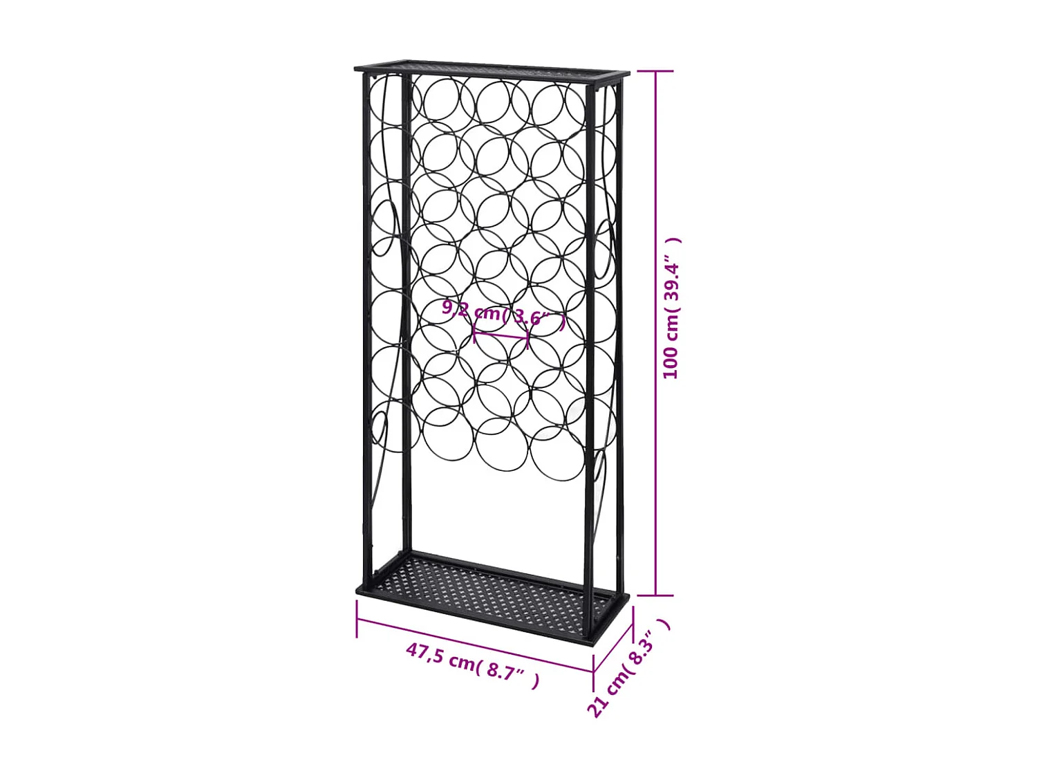 Casier à bouteilles pour 28 bouteilles Métal FR998048