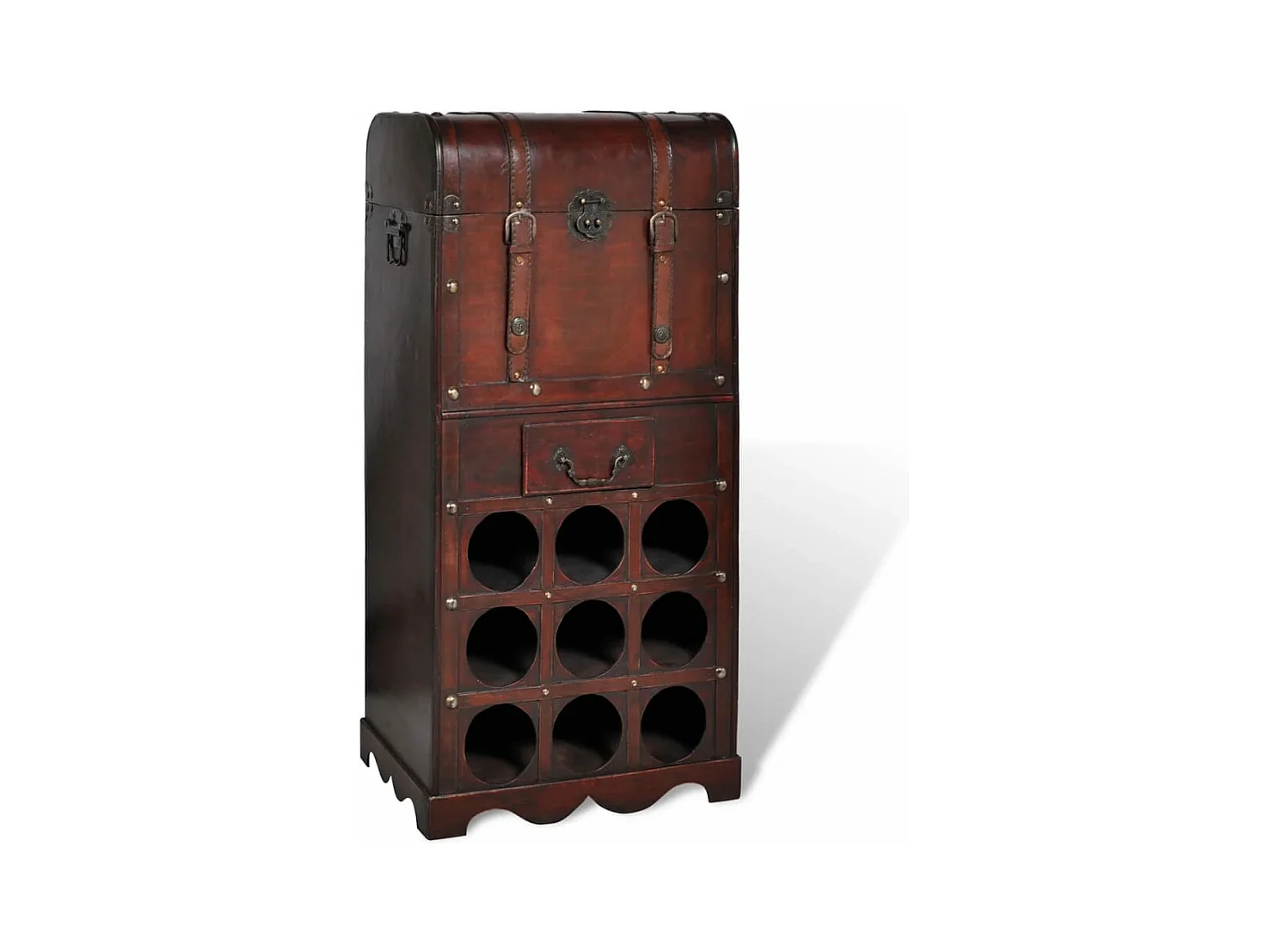 Casier à bouteilles avec rangement pour 9 bouteilles Bois FR506089