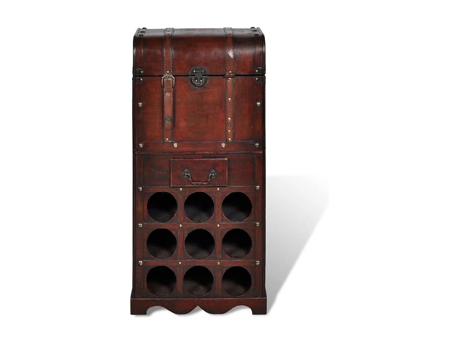 Casier à bouteilles avec rangement pour 9 bouteilles Bois FR506089