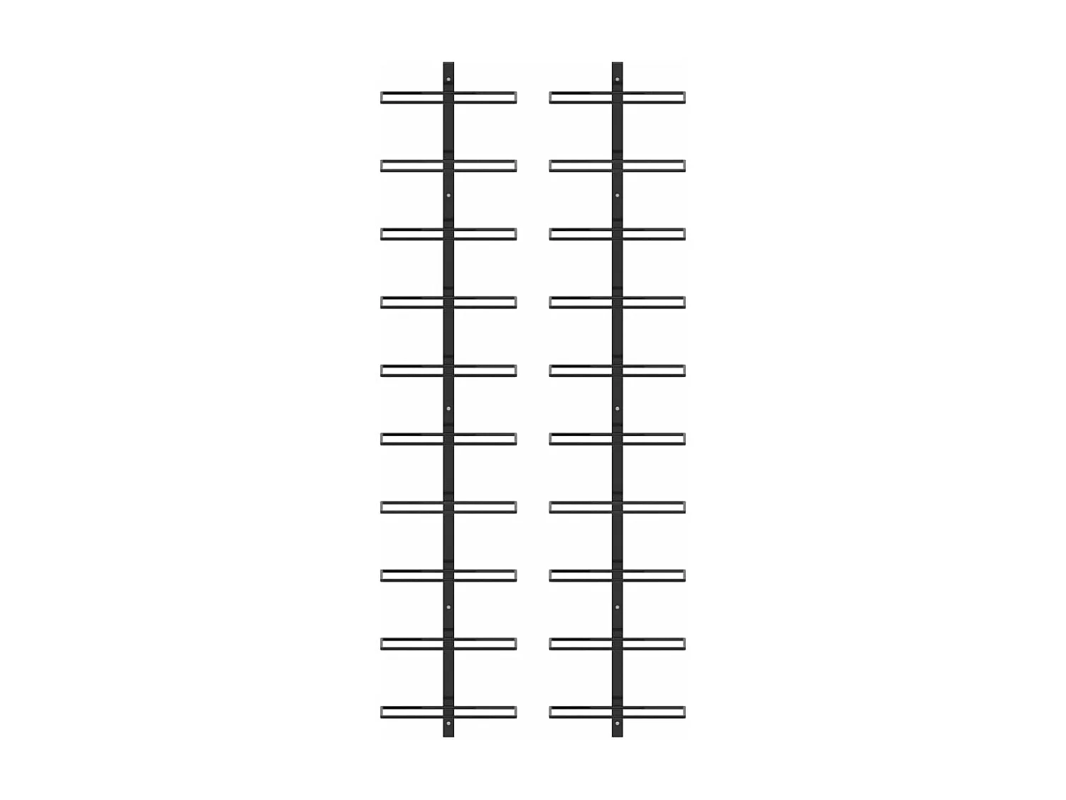 Casiers à bouteilles muraux pour 20 bouteilles 2 pcs Noir Métal FR745747