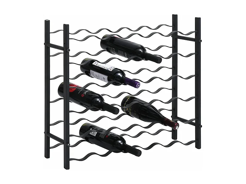 Casier à bouteilles pour 36 bouteilles Noir Fer FR316578