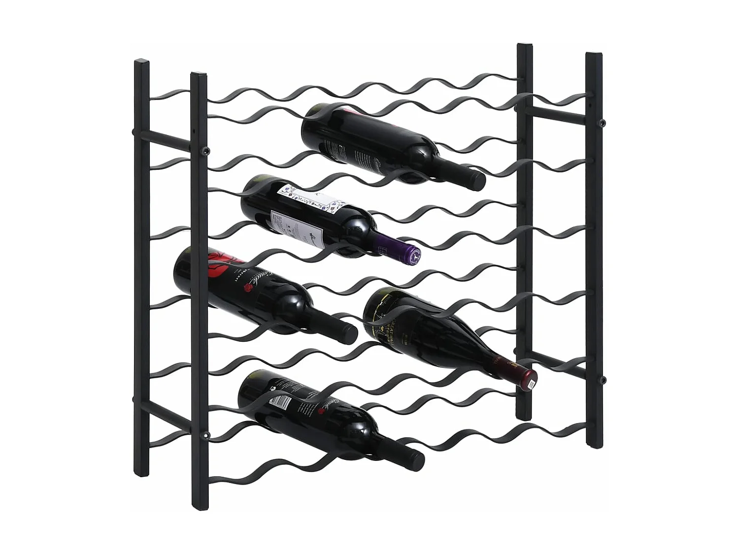 Casier à bouteilles pour 36 bouteilles Noir Fer FR316578