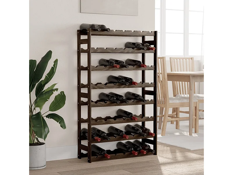 Casier à bouteilles pour 56 bouteilles noir bois pin solide FR987039