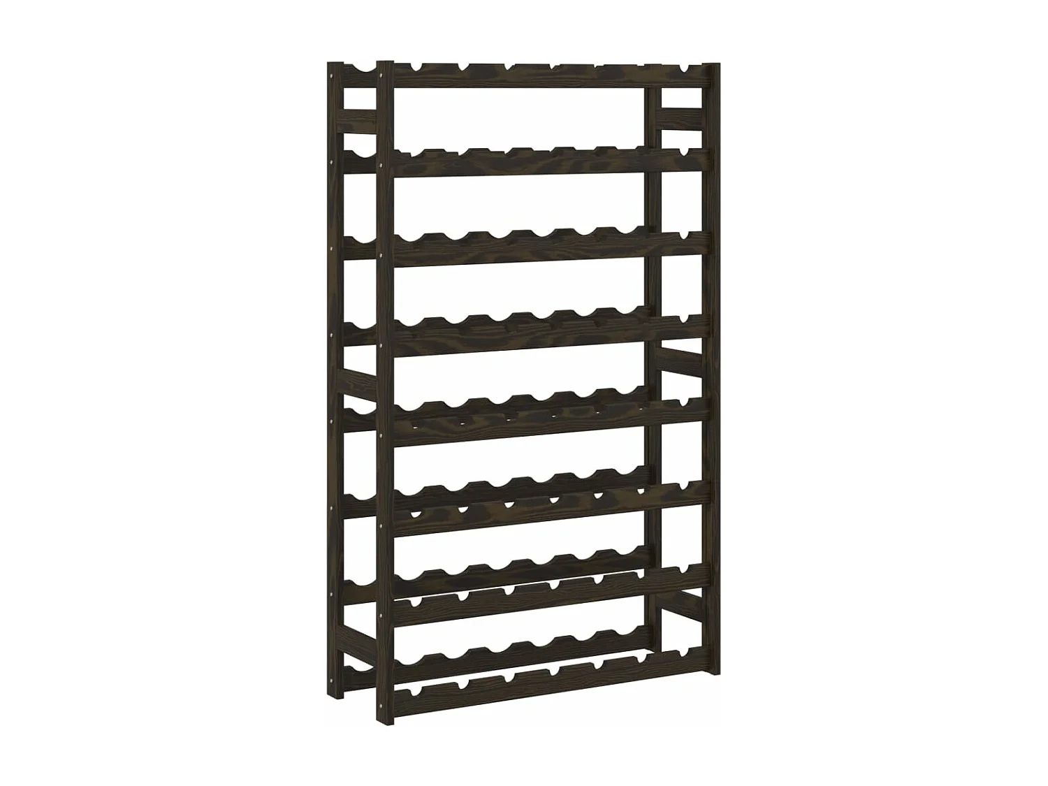 Casier à bouteilles pour 56 bouteilles noir bois pin solide FR987039