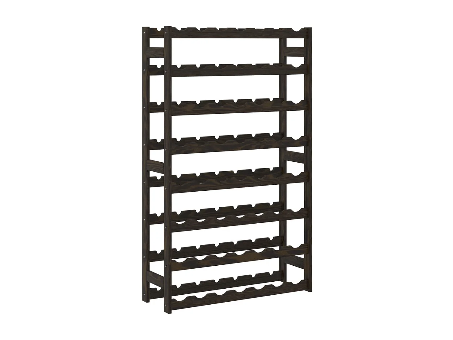 Casier à bouteilles pour 56 bouteilles noir bois pin solide FR987039