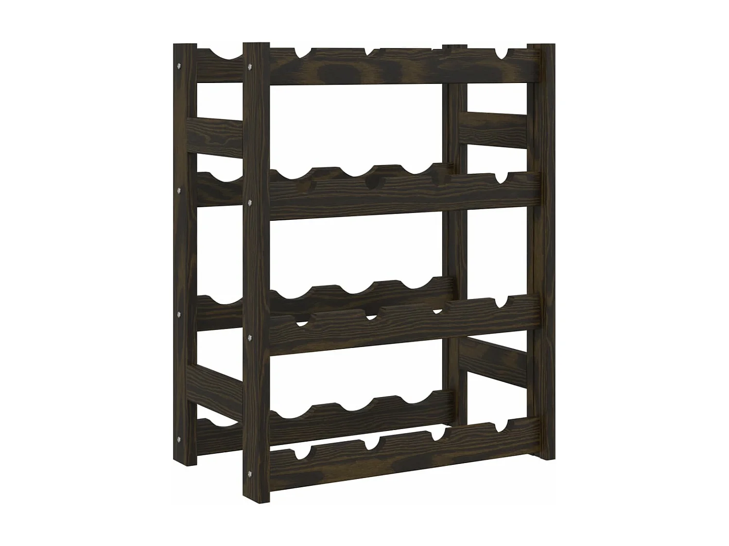 Casier à bouteilles pour 16 bouteilles noir bois pin solide FR565292