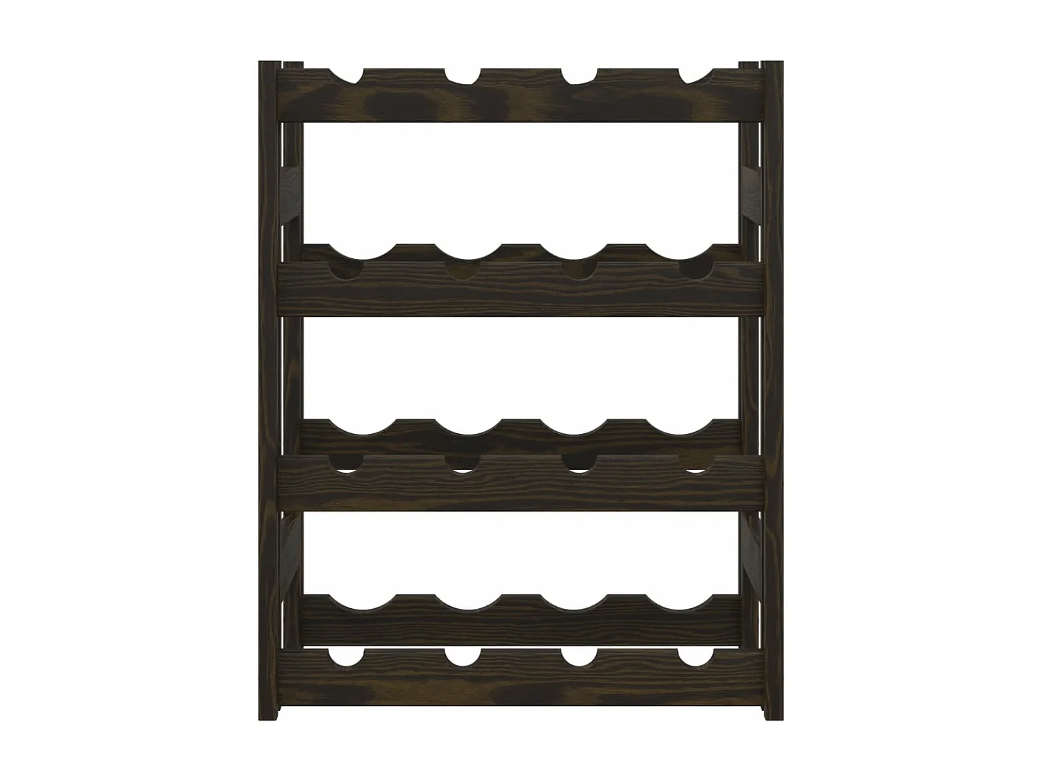 Casier à bouteilles pour 16 bouteilles noir bois pin solide FR565292