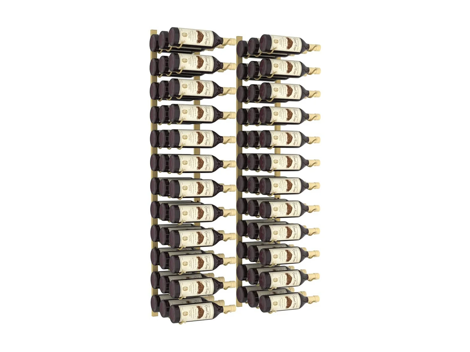 Casier à vin mural pour 36 bouteilles 2 pcs Doré Fer FR947308