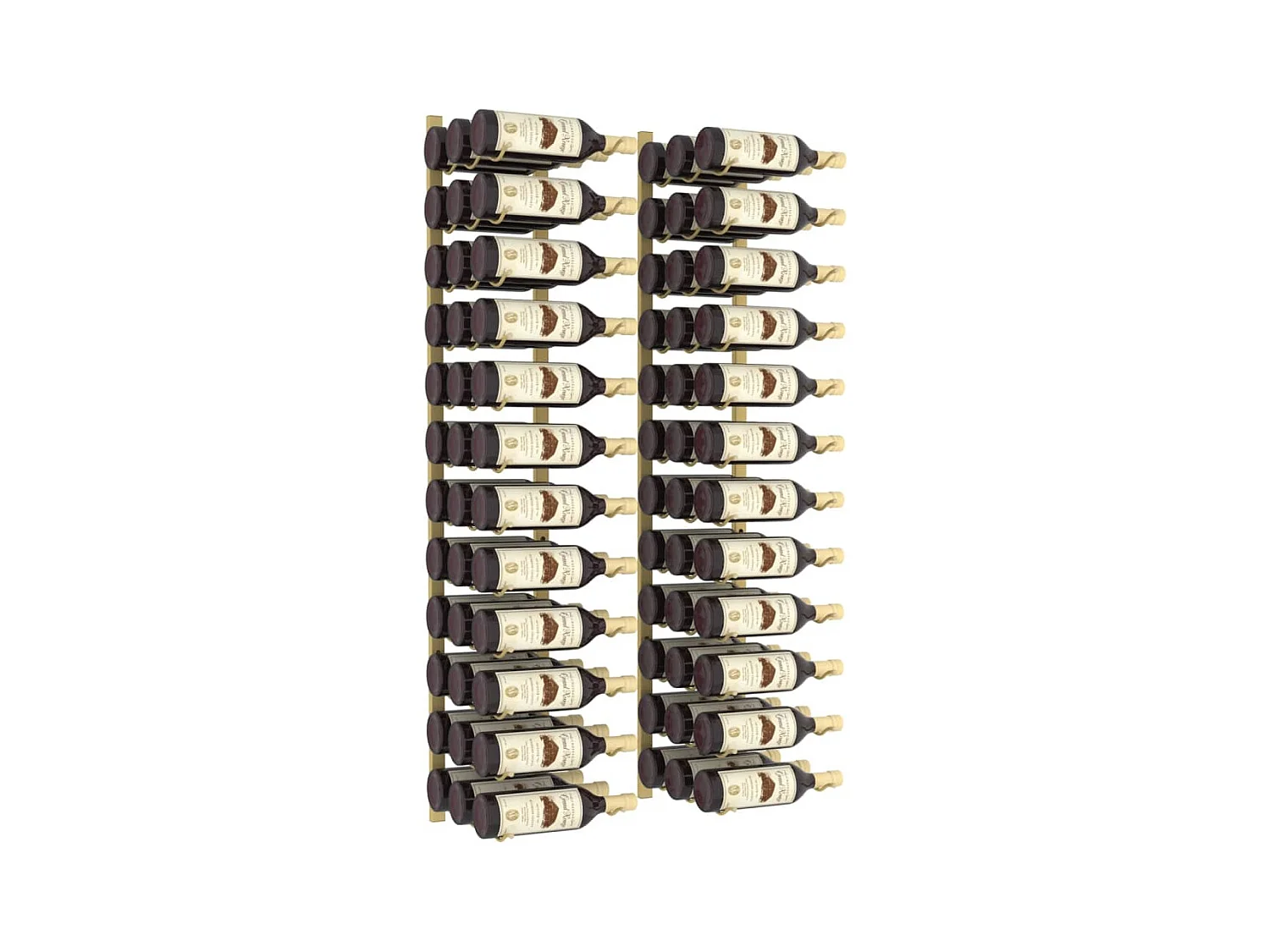 Casier à vin mural pour 36 bouteilles 2 pcs Doré Fer FR947308