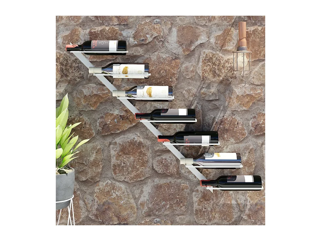 Casier à vin mural pour 7 bouteilles Blanc Fer FR389996