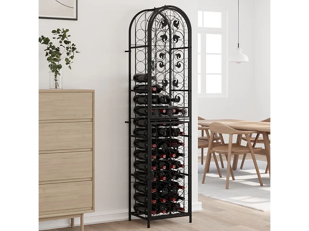 Botellero para 73 botellas hierro forjado negro 45x36x200 cm ES851466