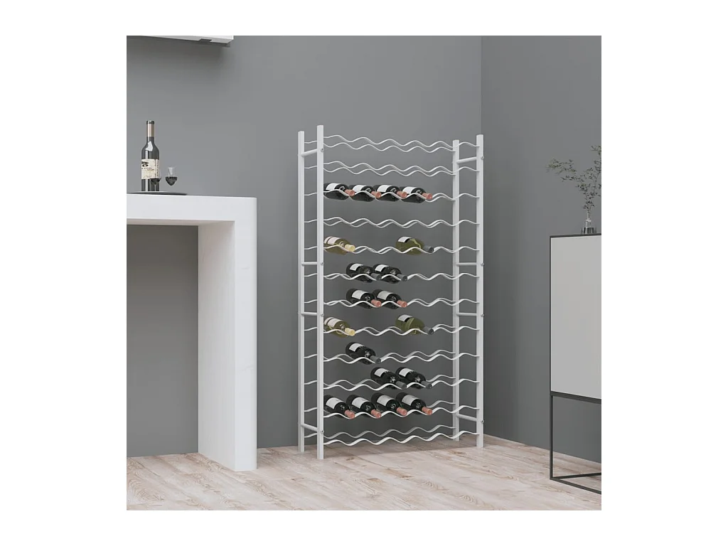 Casier à bouteilles pour 72 bouteilles Blanc Métal FR330673