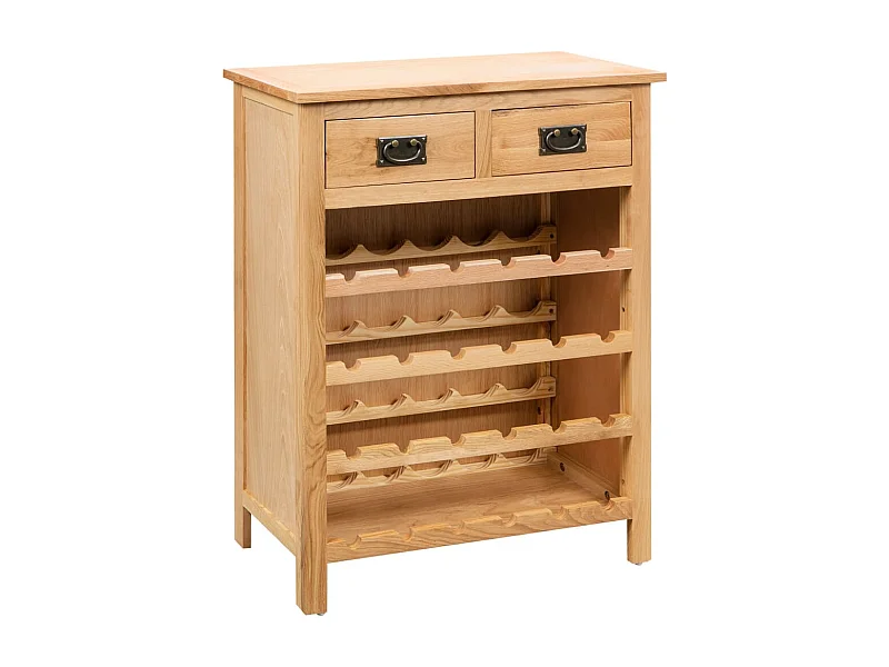 Casier à bouteilles 72 x 32 x 90 cm Bois de chêne massif FR660820