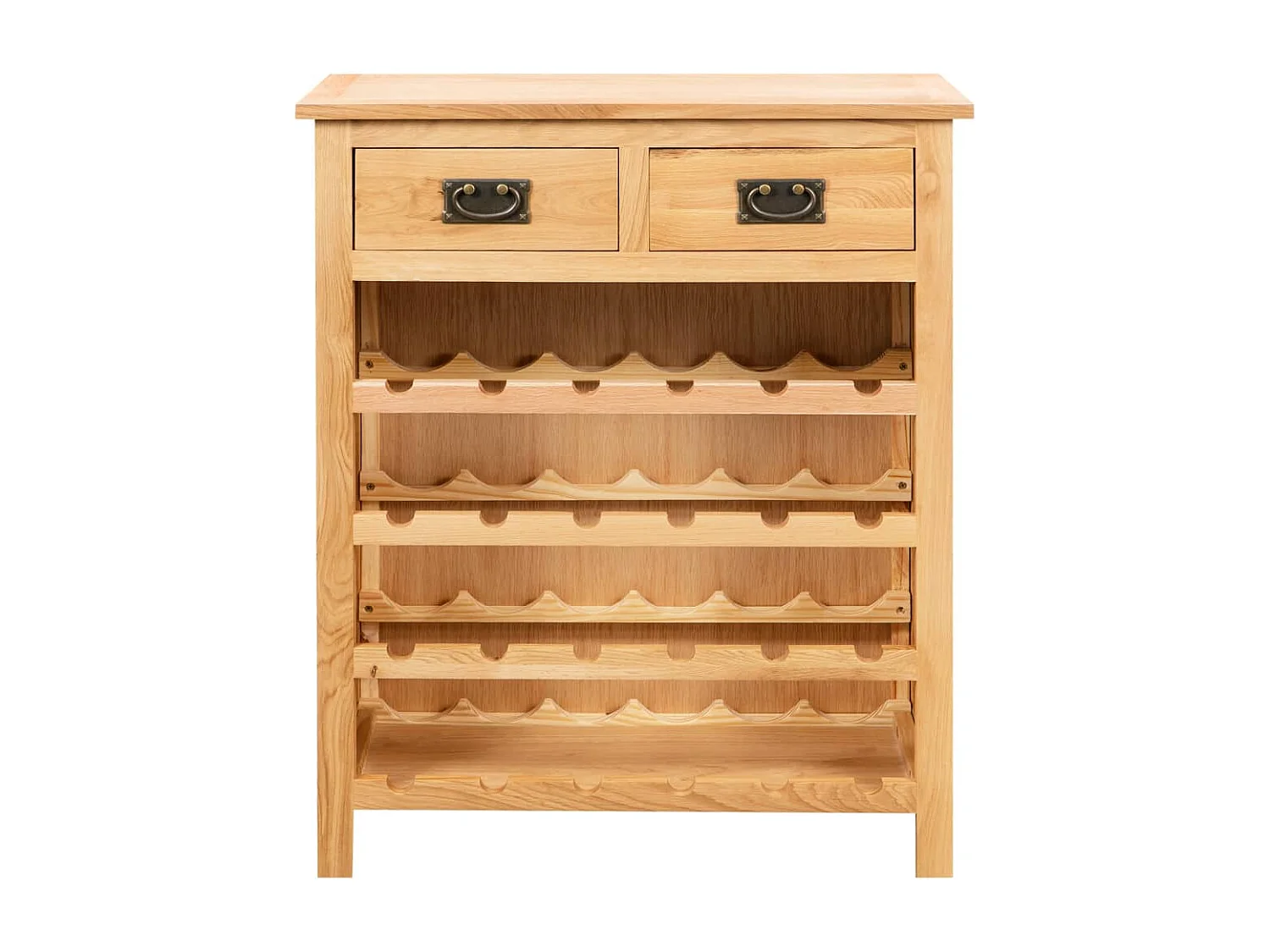 Casier à bouteilles 72 x 32 x 90 cm Bois de chêne massif FR660820