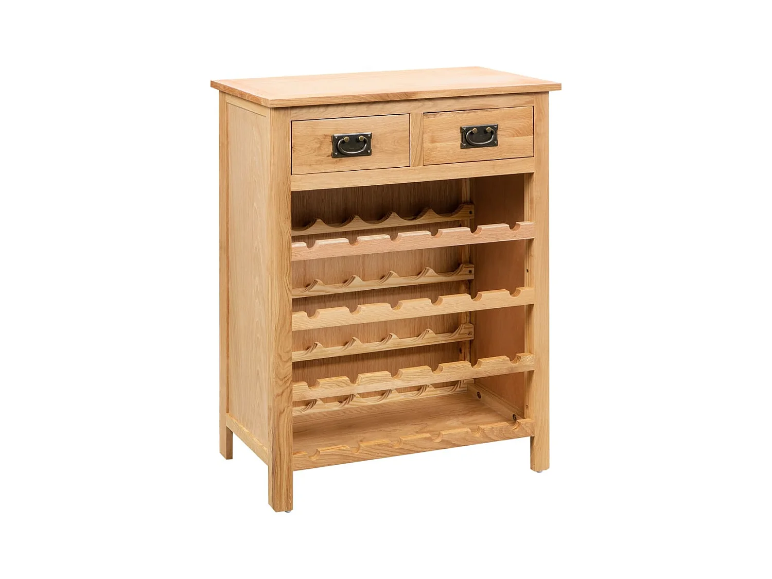 Casier à bouteilles 72 x 32 x 90 cm Bois de chêne massif FR660820