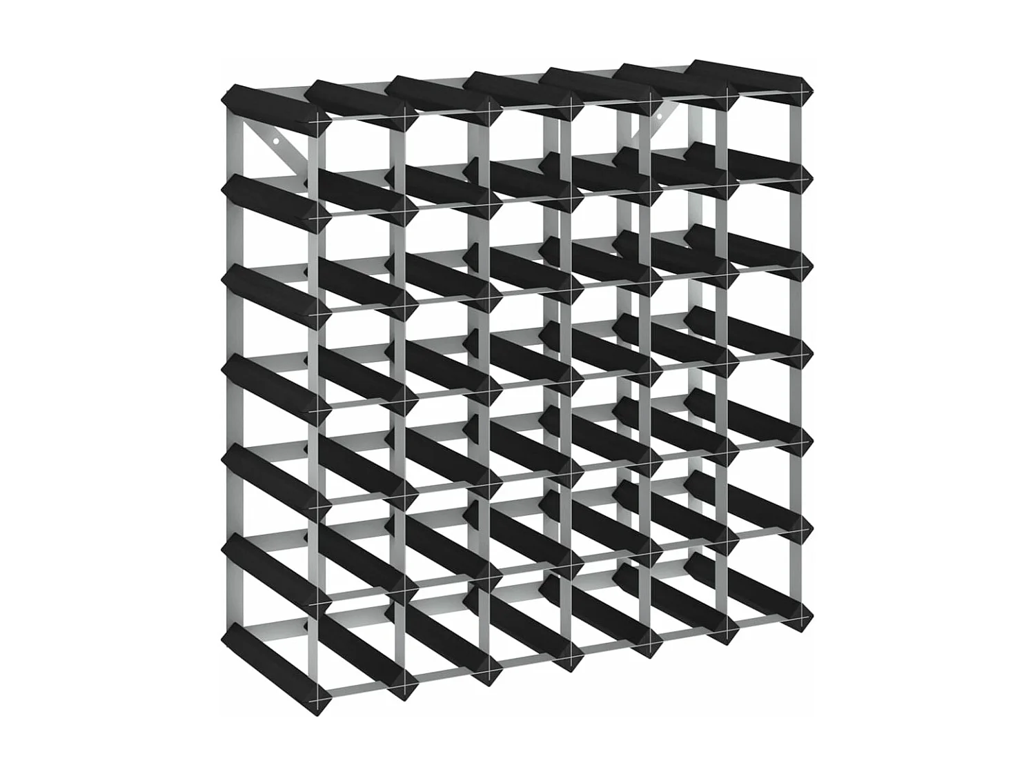 Casier à bouteilles pour 42 bouteilles Noir Bois de pin solide FR769217