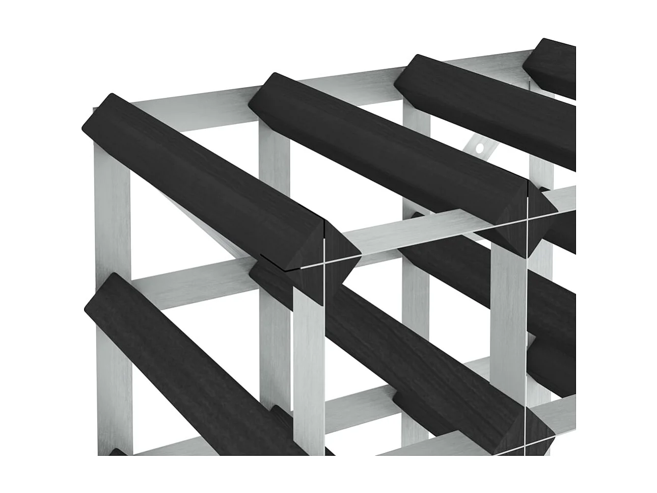 Casier à bouteilles pour 42 bouteilles Noir Bois de pin solide FR769217