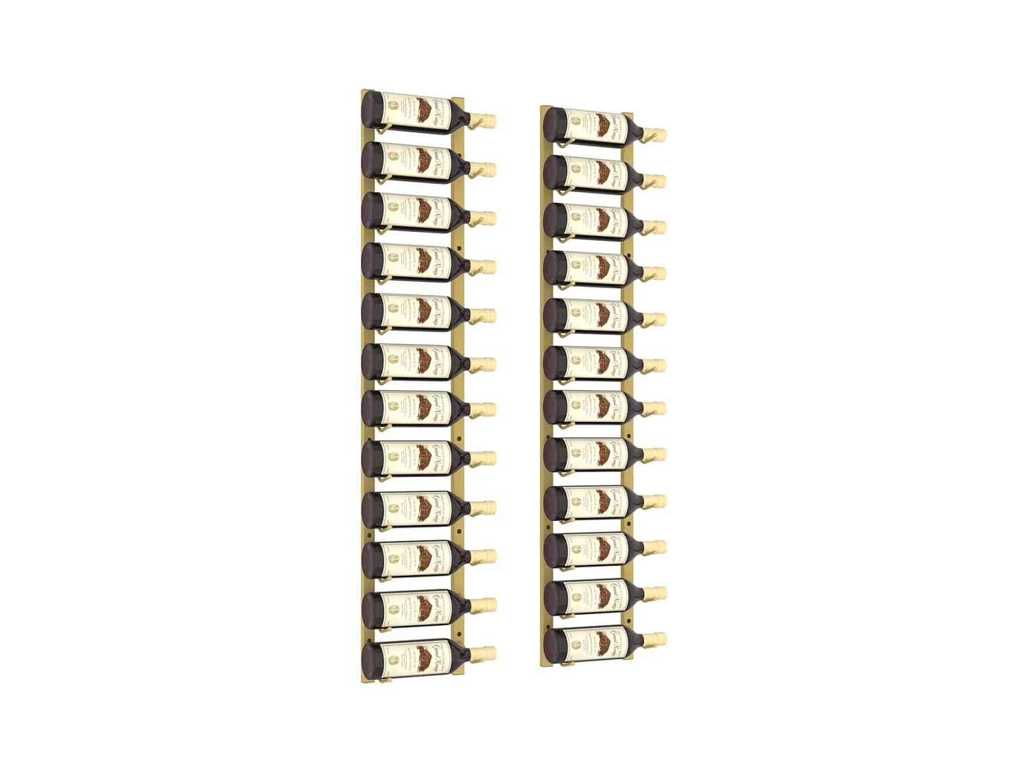 Casier à vin mural pour 12 bouteilles 2 pcs Doré Fer FR481451