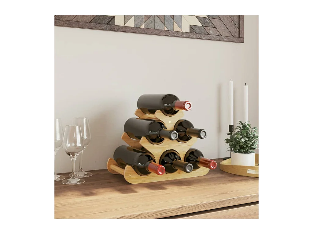 Casier à vin pour 6 bouteilles 35x18x25,5 cm bambou FR891143
