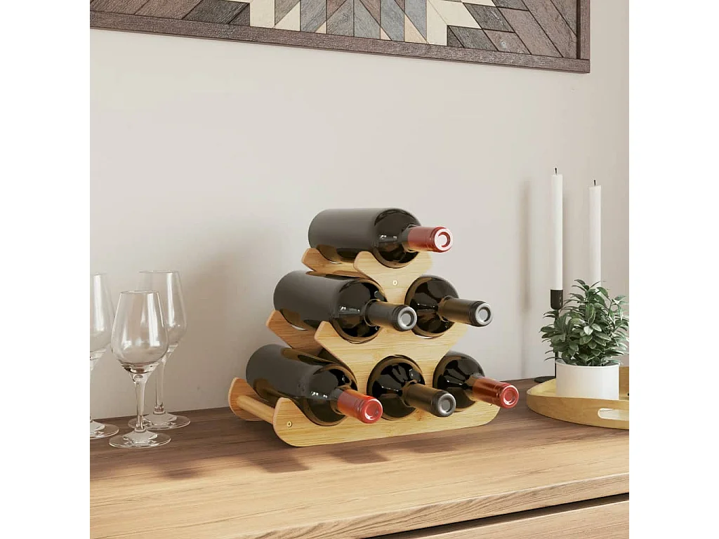 Casier à vin pour 6 bouteilles 35x18x25,5 cm bambou FR891143