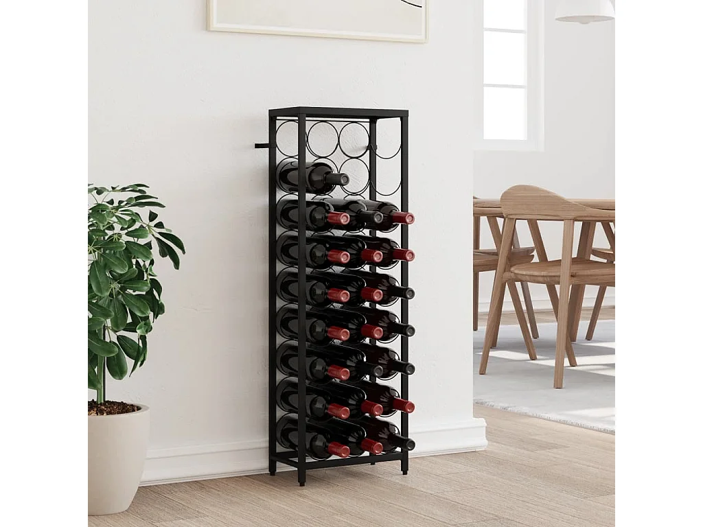 Botellero para 27 botellas hierro forjado negro 34x18x100 cm ES642584