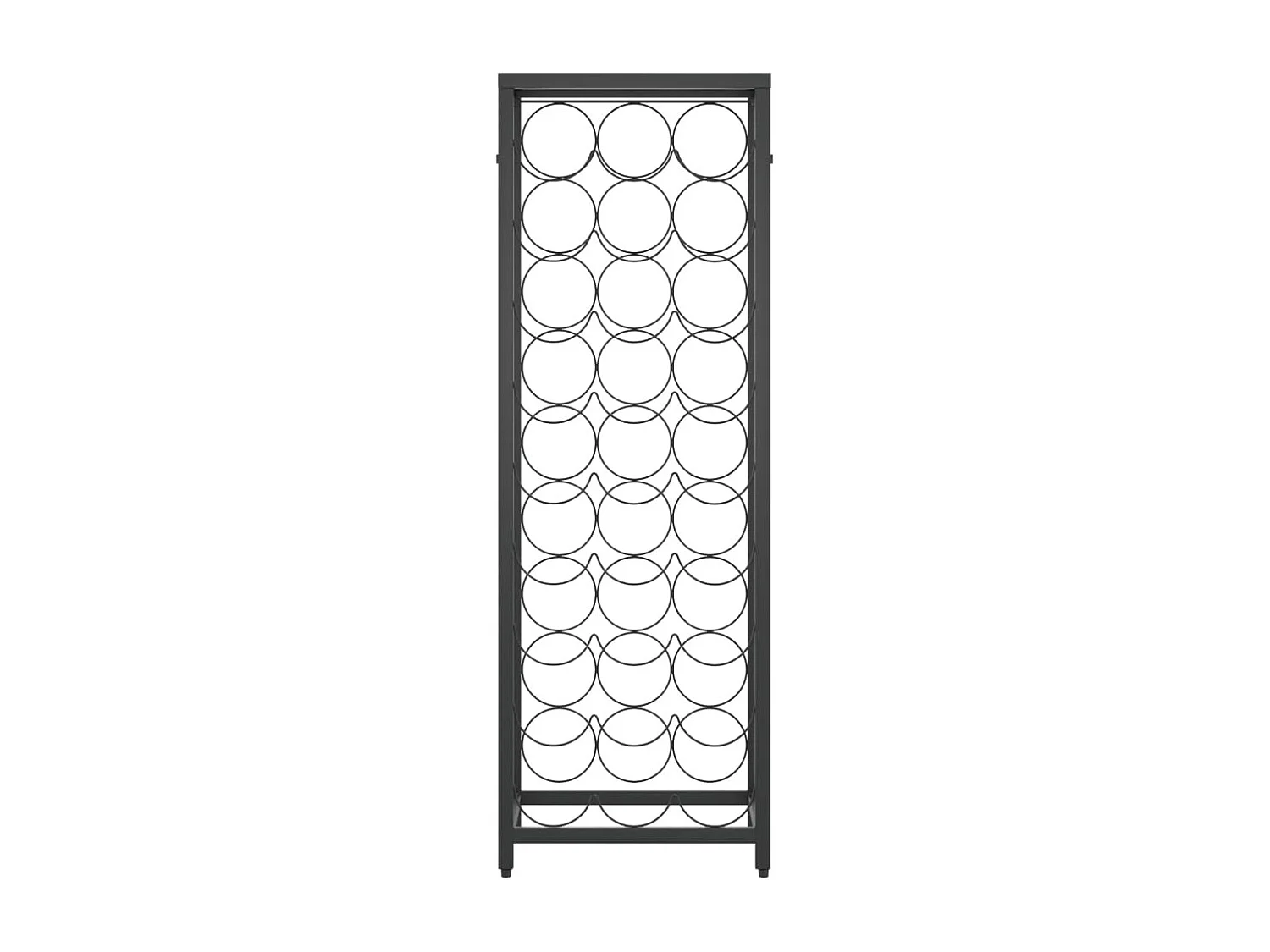 Casier à bouteilles de 27 bouteilles noir 34x18x100cm fer forgé FR631837