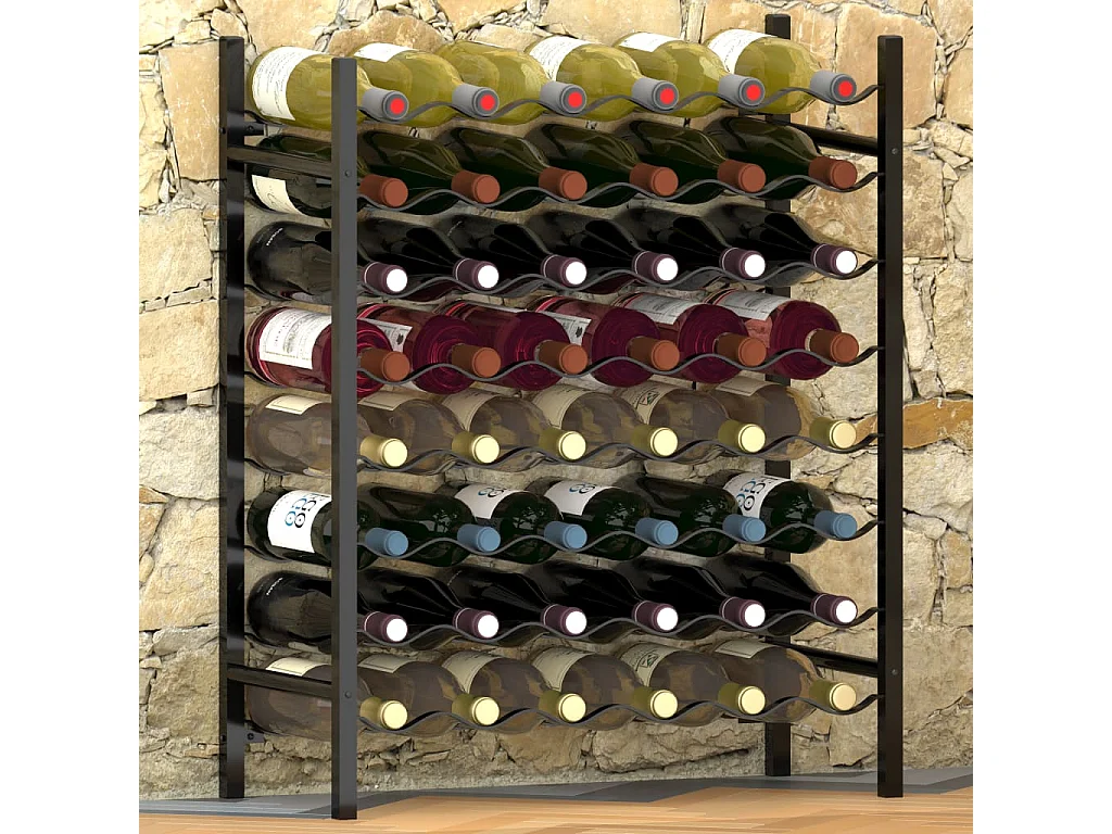 Casier à bouteilles pour 48 bouteilles Noir Métal FR670062