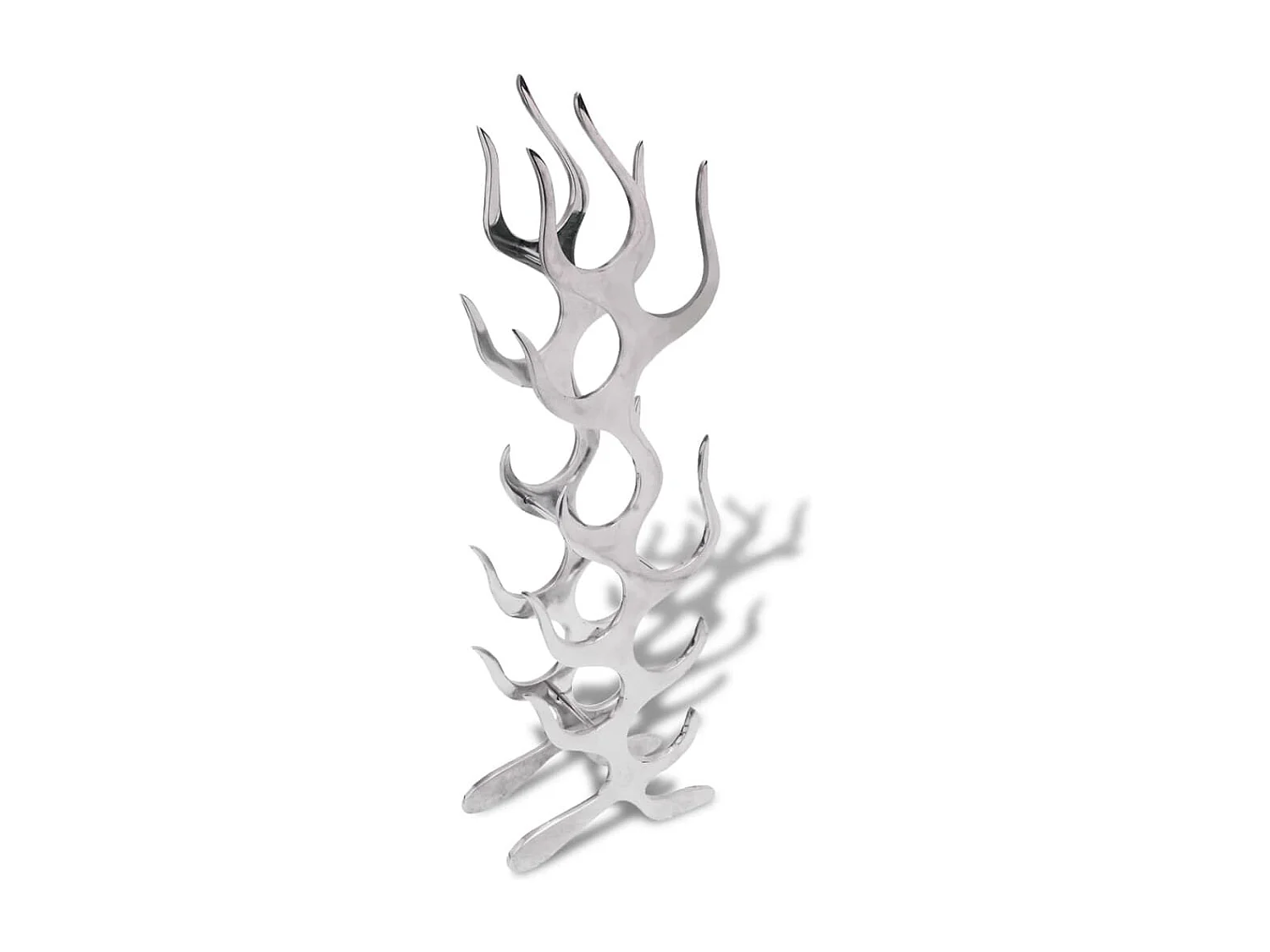 Casier à 9 bouteilles en forme de flamme Aluminium Argenté FR878086