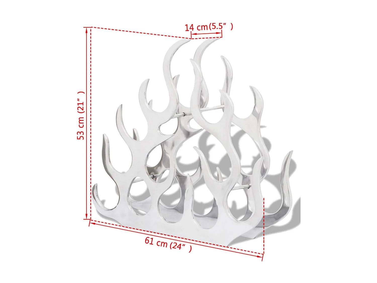 Casier à bouteilles pour 11 bouteilles Argenté Aluminium FR759046