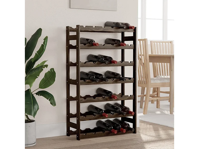 Casier à bouteilles pour 42 bouteilles noir bois pin solide FR609883