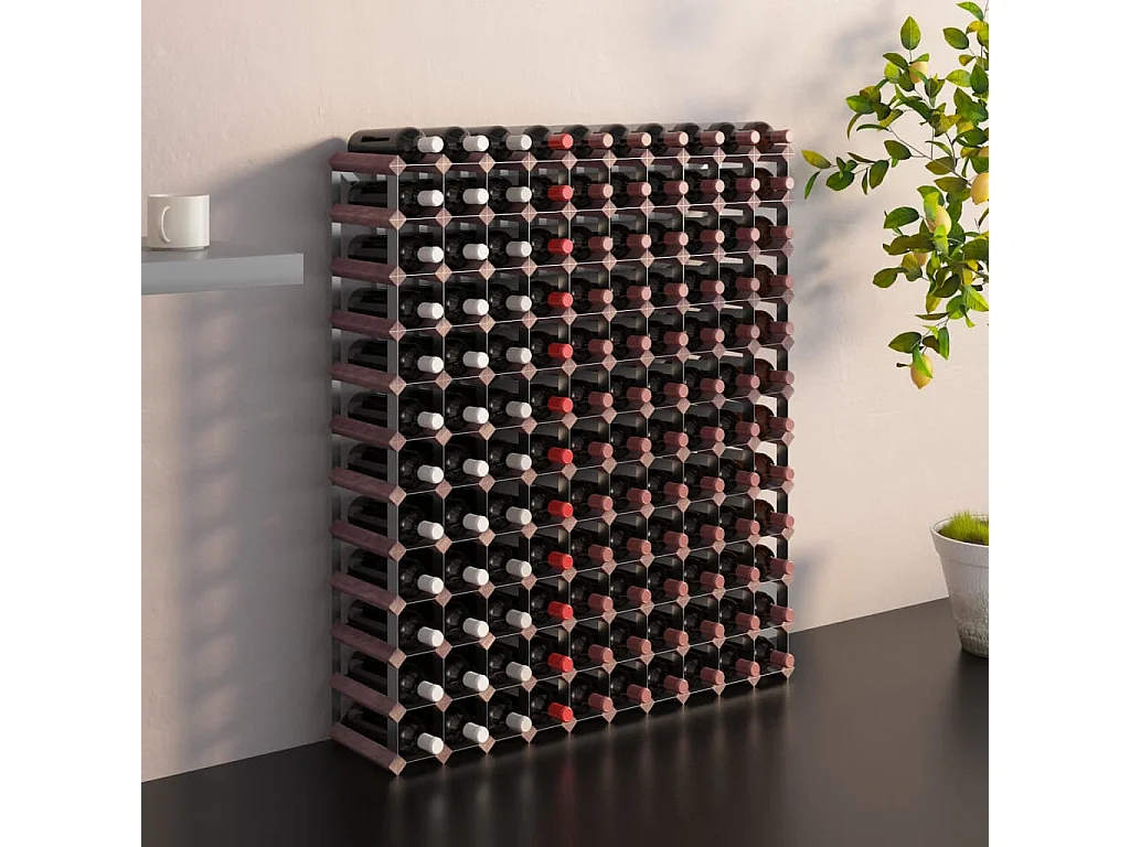 Casier à bouteilles pour 120 bouteilles Marron Bois pin solide FR814024