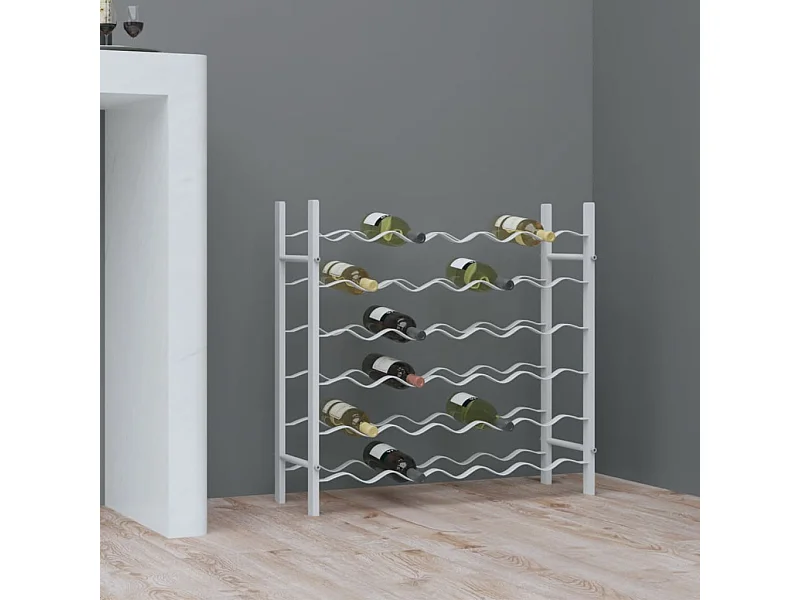 Garrafeira para 36 garrafas metal branco PT861794