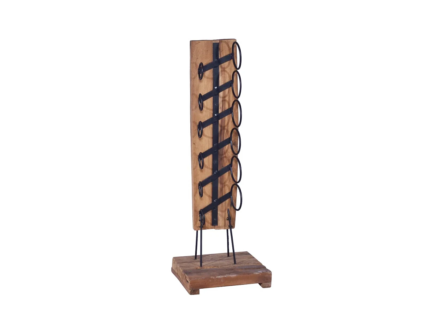 Casier à bouteilles pour 6 bouteilles 35x35x100 cm Teck massif FR244564