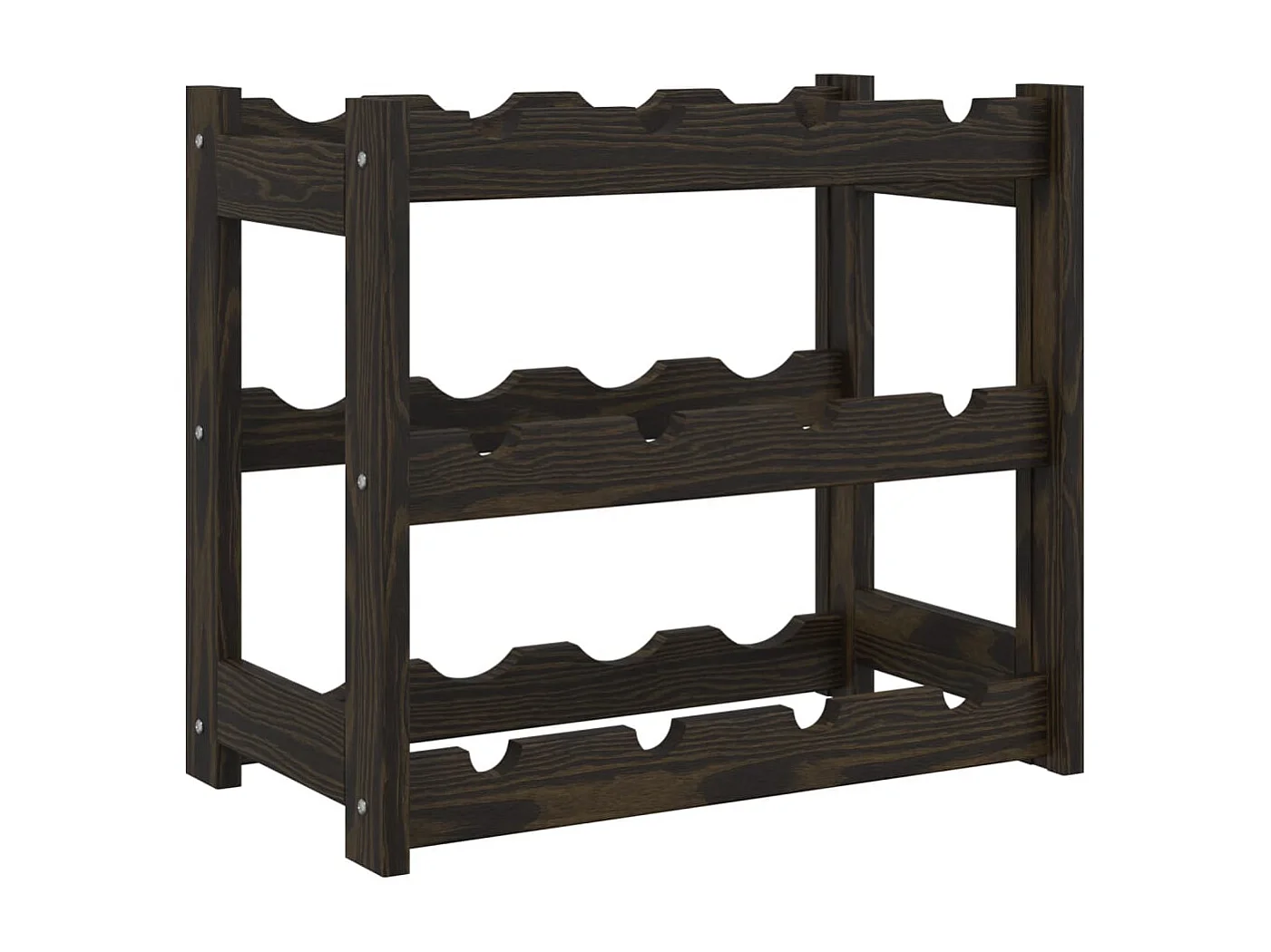 Garrafeira para 12 garrafas madeira de pinho maciça preto PT682030