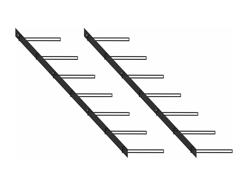 Casiers à bouteilles muraux pour 14 bouteilles 2 pcs Noir Métal FR402657