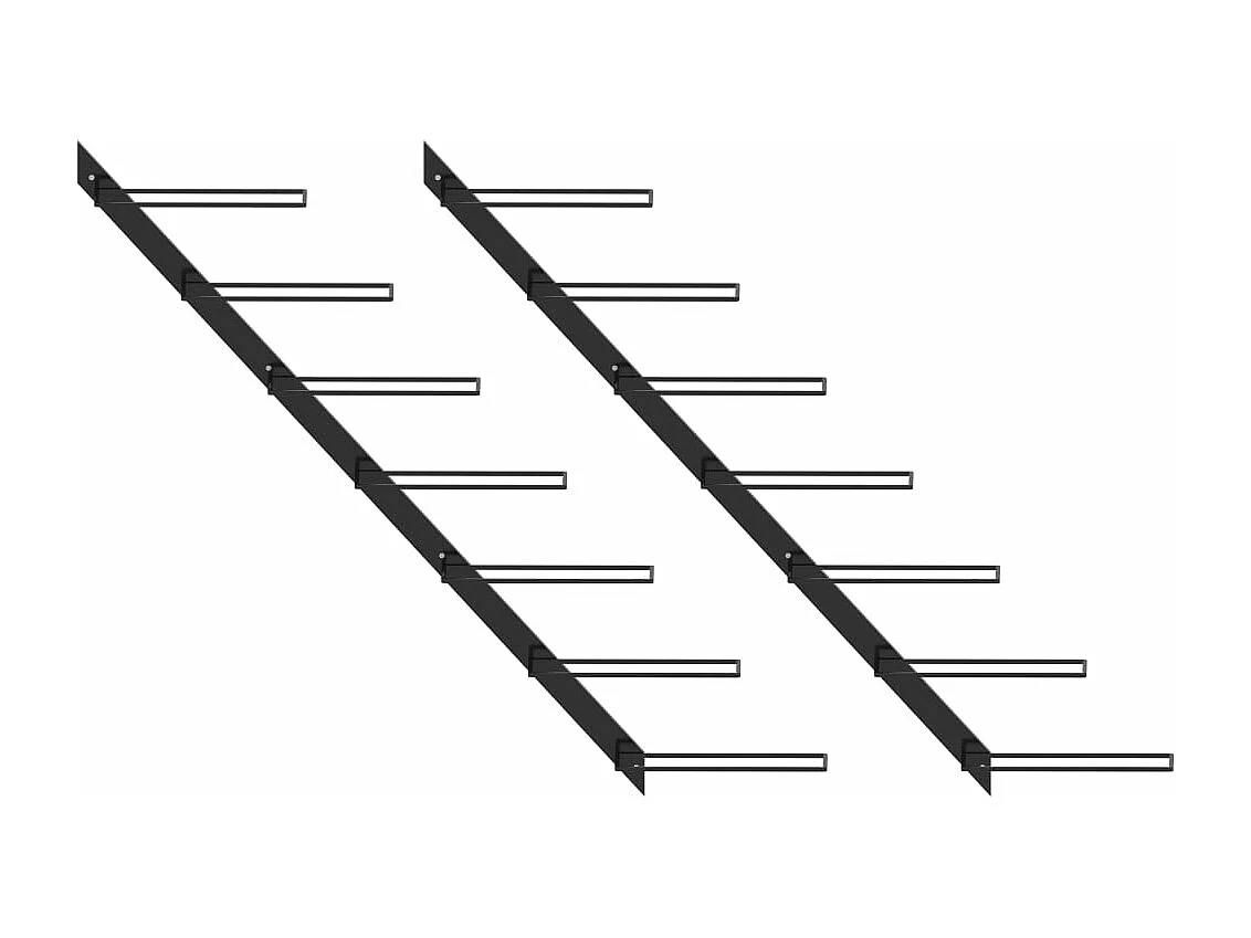 Casiers à bouteilles muraux pour 14 bouteilles 2 pcs Noir Métal FR402657
