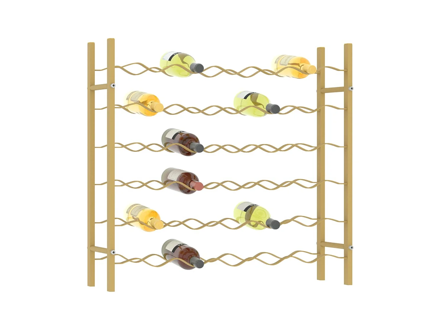 Casier à bouteilles pour 36 bouteilles Doré Métal FR217084