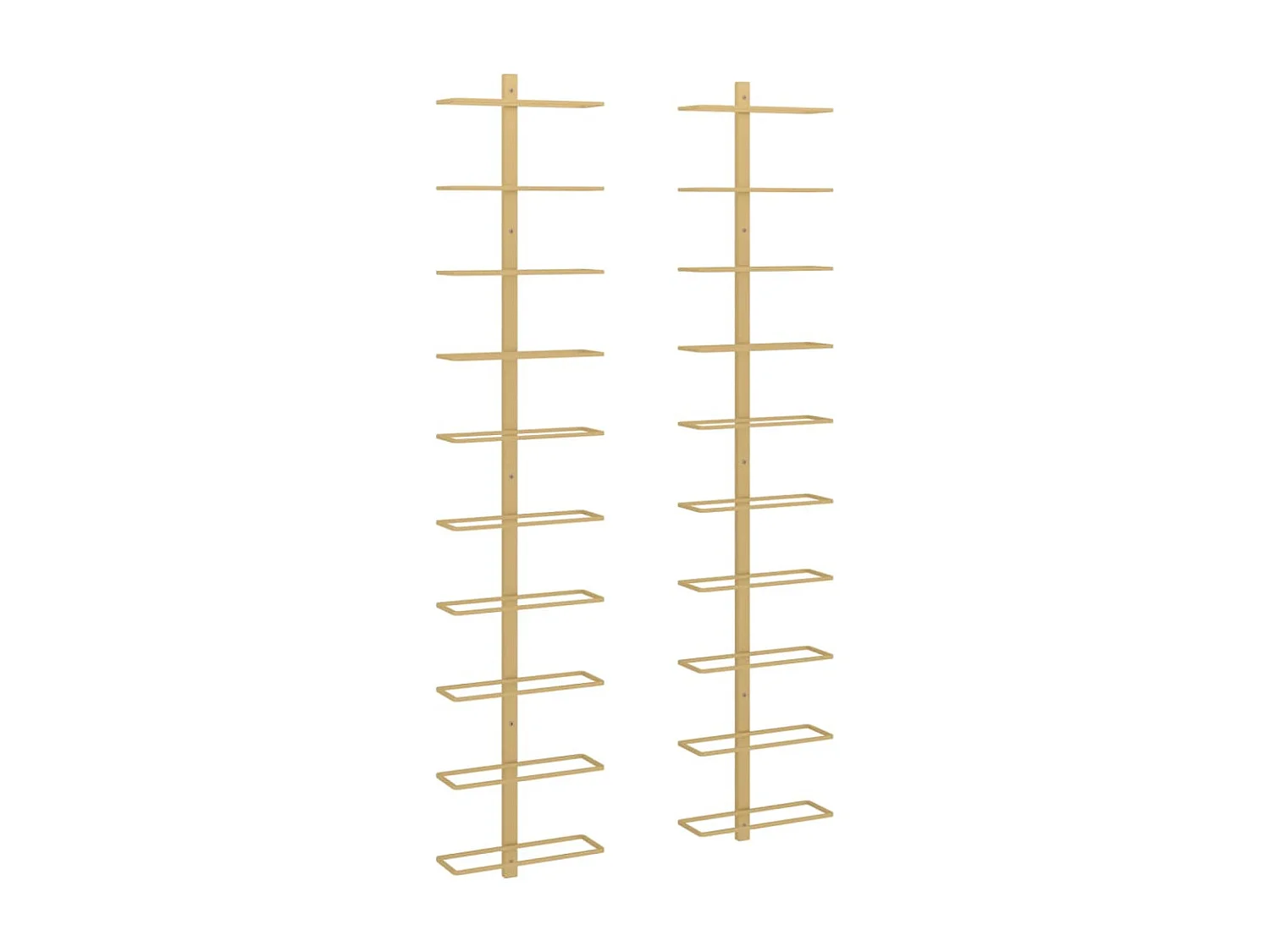 Garrafeira de parede para 10 garrafas metal dourado PT329565